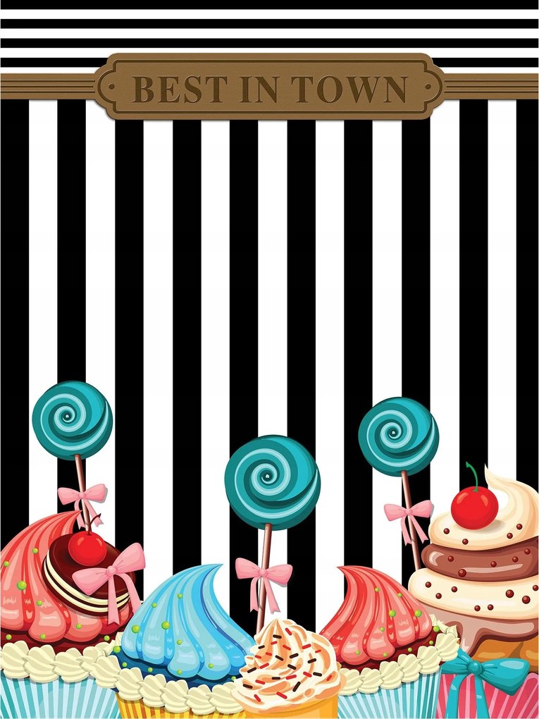 Fotótapéta Édes vinil muffinok Cukorka gyerekeknek 184x254 +ragasztó