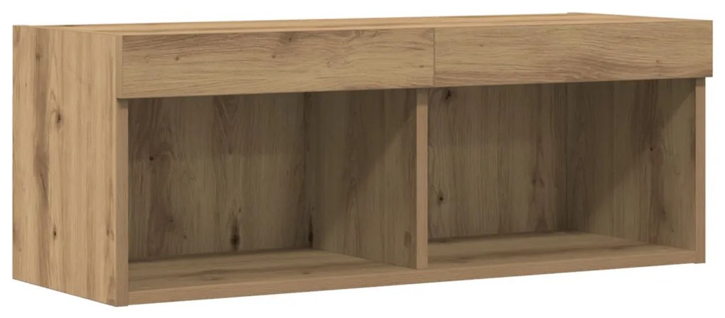 LED lámpás TV fali szekrény 2 db Artisan tölgy 80x30x30 cm