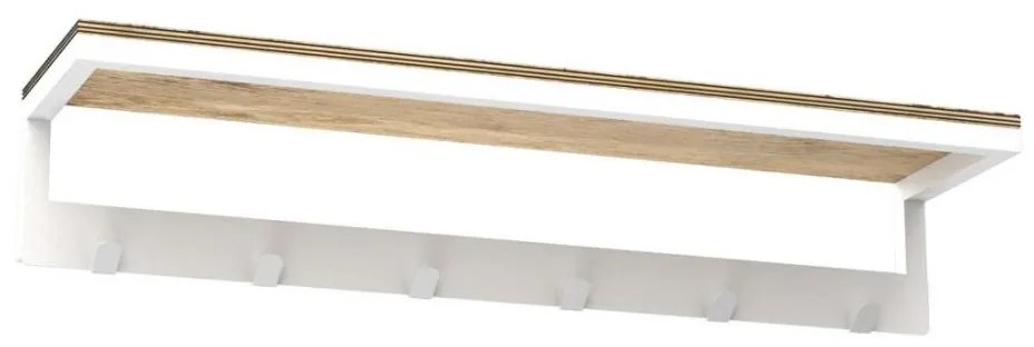 Fali törölközőtartó polccal 10x60 cm fehér