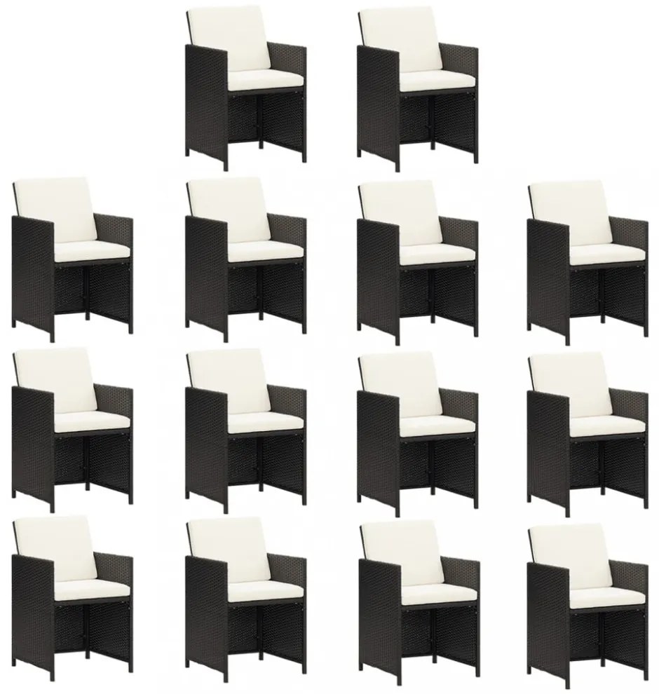 15 részes szürke polyrattan kerti étkezőgarnitúra párnákkal