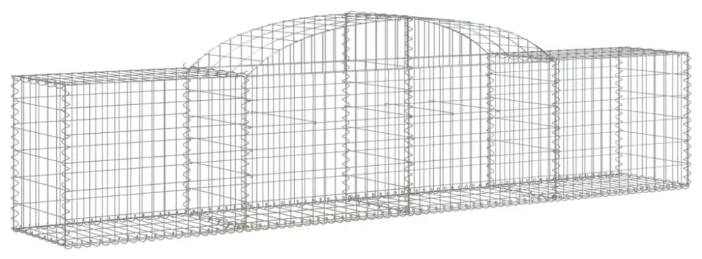 6 db íves horganyzott vas gabion kosár 300x50x60/80 cm