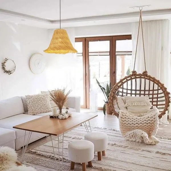 Immax 08273L - Csillár zsinóron NATURALEZA 1xE27/40W/230V átm. 45 cm rattan