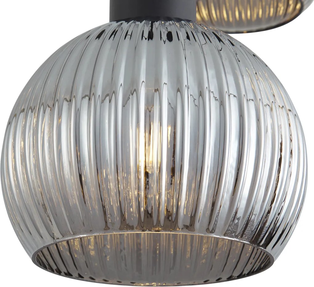 Okos függőlámpa fekete füstüveggel, 3 izzós, WiFi A60-nal - Ana