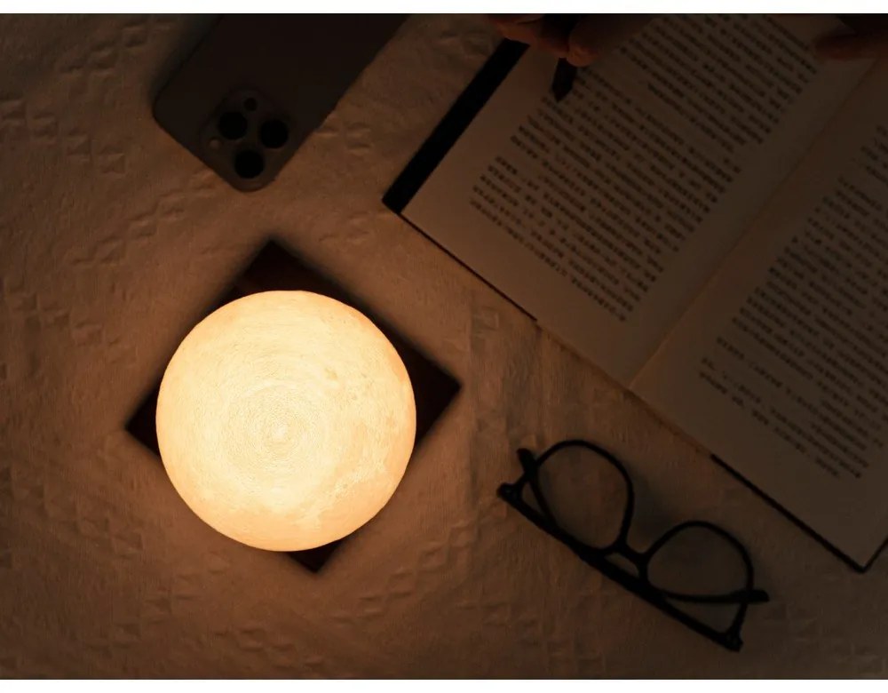 Sötétbarna USB fénydekoráció ø 12 cm Smart LunaSpin – Gingko