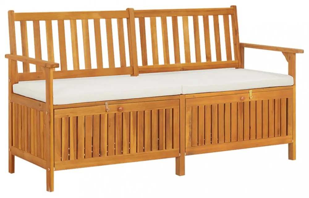 tömör akácfa tárolópad párnával 148 cm
