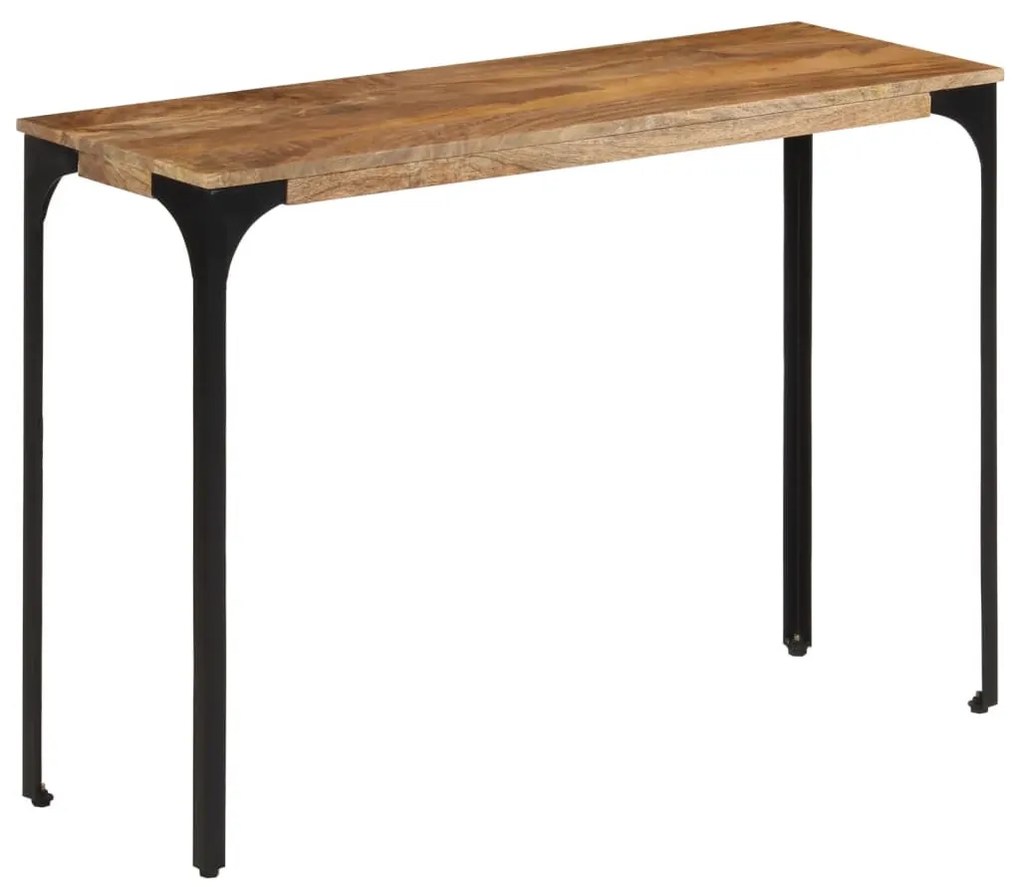 barna tömör mangófa és vas konzolasztal 110 x 35 x 76 cm