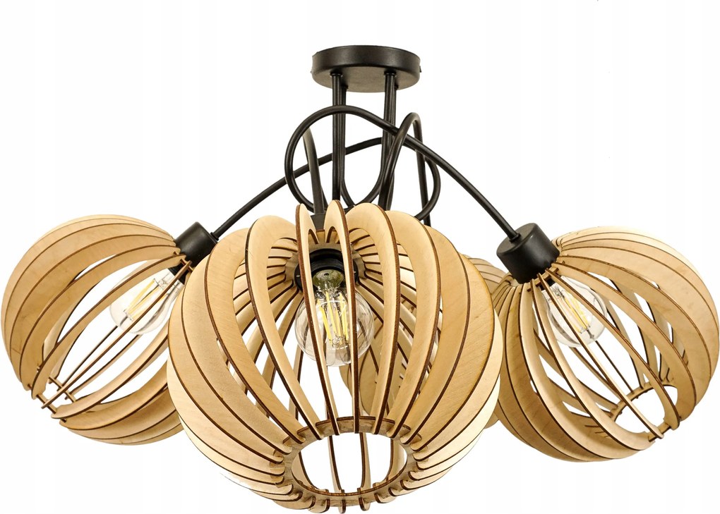 Loft Feltekerhető Mennyezeti Függőlámpa 4x Sűrű Gömb