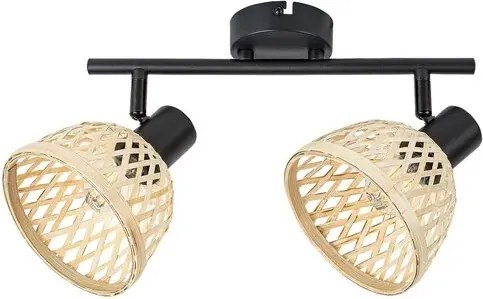 Rabalux rattan beltéri spotlámpa mennyezeti lámpa 2xe14 ip20 rattan matt fekete