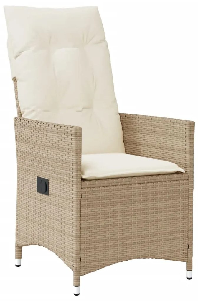 3 részes bézs polyrattan bisztrógarnitúra párnával
