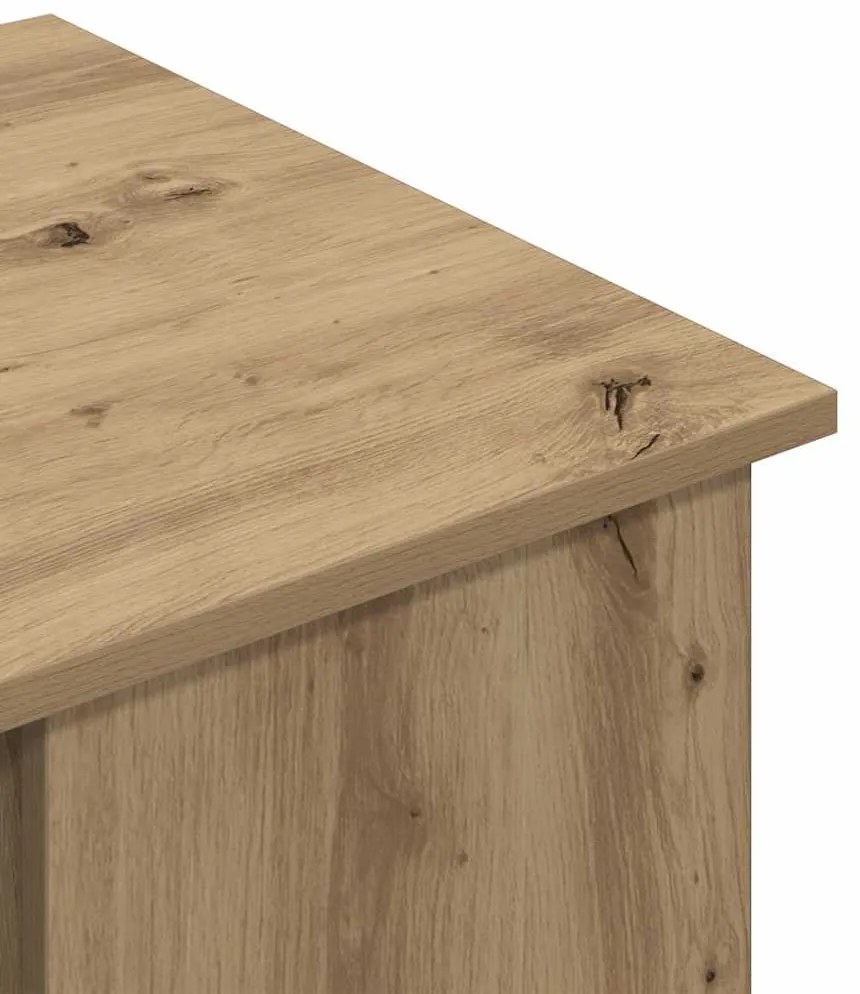 kézműves tölgy színű szerelt fa íróasztal 100x55x75 cm