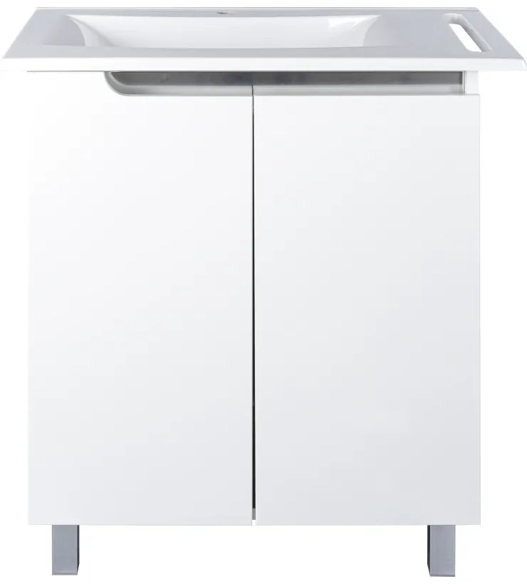 Piramida EURIDIKA fali /álló fürdőszobabútor - műmárvány mosdóval - 2 ajtós - 82 x 73 x 46 cm