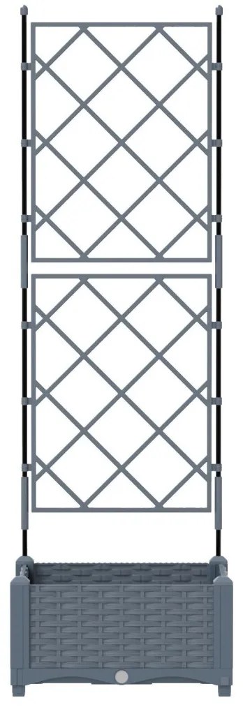 Virágcserép Trellis-szel Világosszürke 40x40x125.5 cm