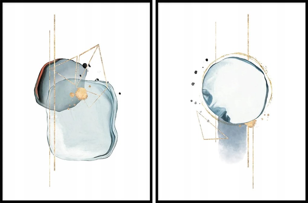 Poszterek 60x90 szett 2 absztrakt geometria minta