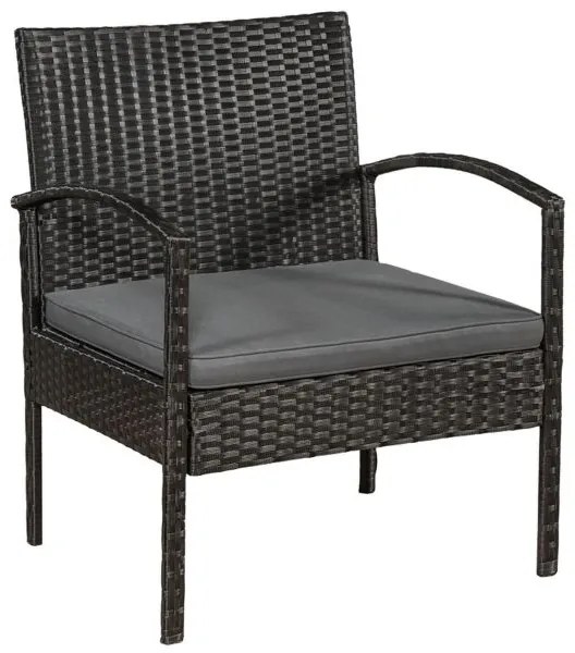 Juskys Trinidad polyrattan bútor szett - fekete
