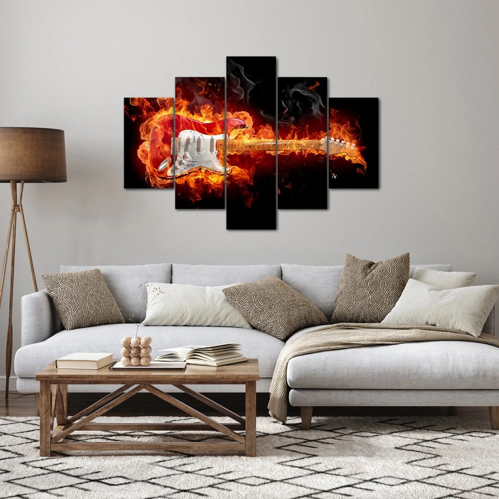 Kép - Gitár a lángokban (150x105 cm)