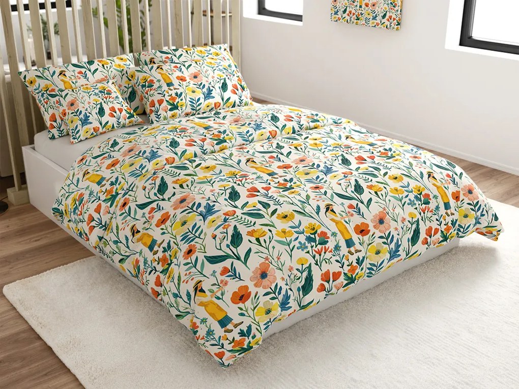 Pamut ágynemű FLOVINA POLY színes Ágyneműhuzat mérete: 2 db 70 x 90 cm | 200 x 220 cm