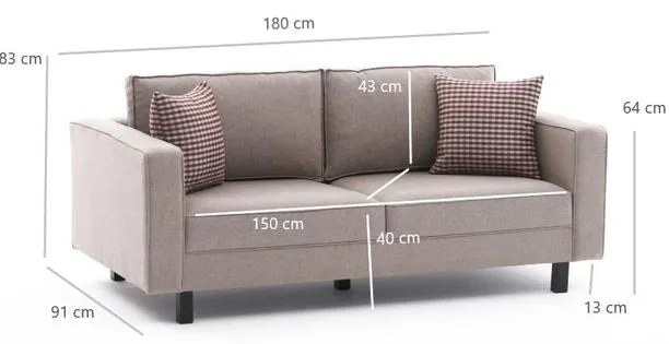 Kétszemélyes kanapé Kale Linen - Krém
