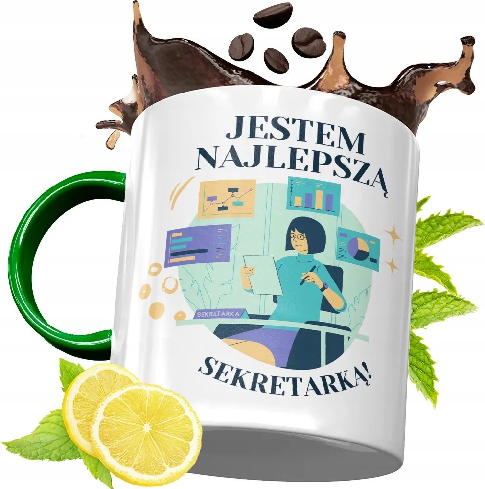 Zöld Bögre Titkárnőnek Születésnapi Ajándék Nyomtatott Fotóval