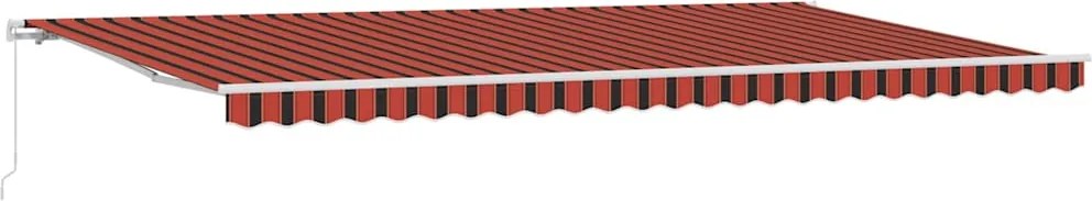 vidaXL Behúzható napellenző Narancs és Barna 600 × 300 cm