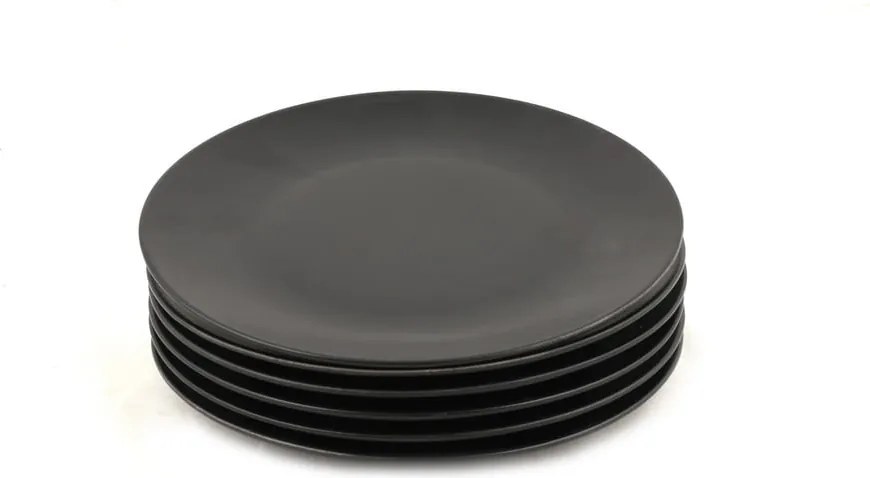 Matt fekete kerámia tányér készlet 6 db-os ø 25 cm – Hermia