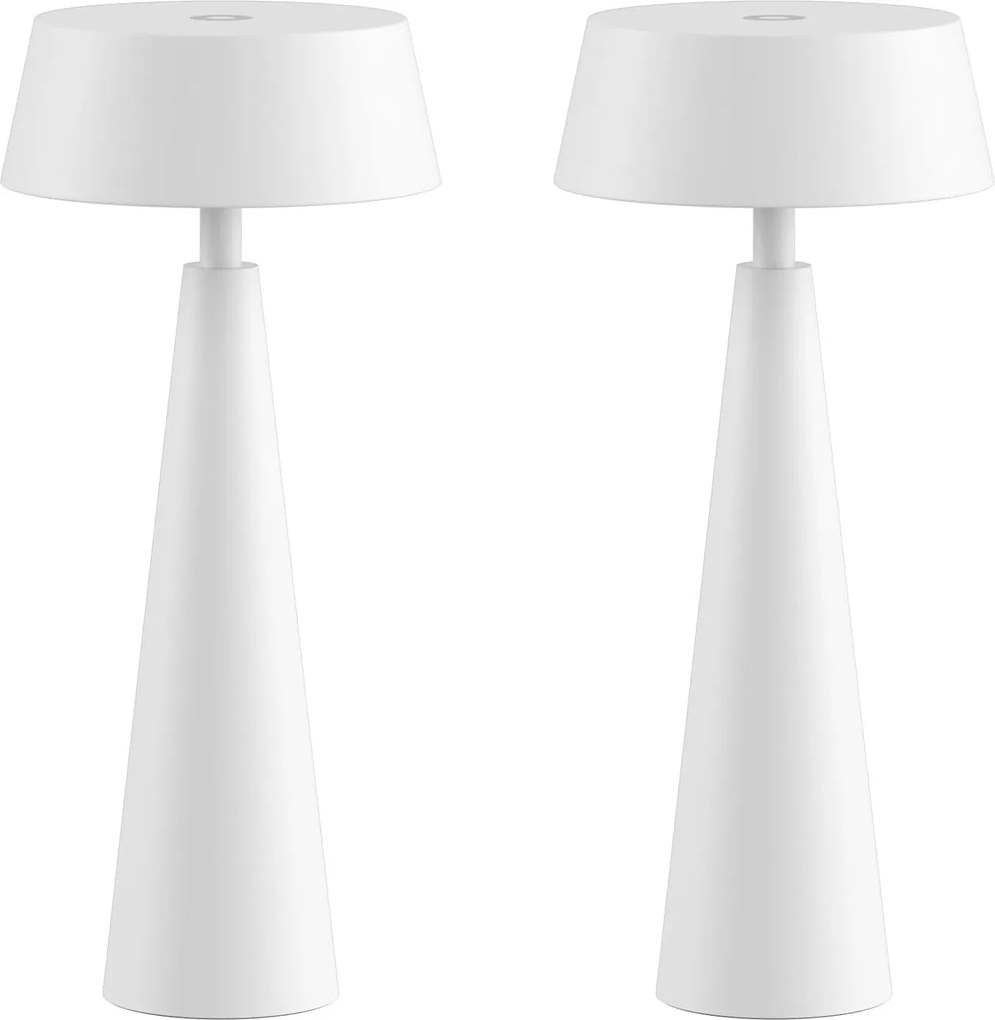 2 db-os vezeték nélküli fehér érintőképernyős asztali lámpa szett 3000K-6000K