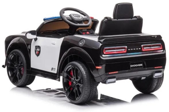 Elektromos Dodge Challenger rendőrautó 50W/4500 mAh fekete-fehér