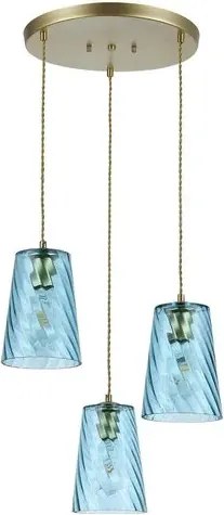 Rabalux beltéri függeszték e27 3x40w kék/arany azurine