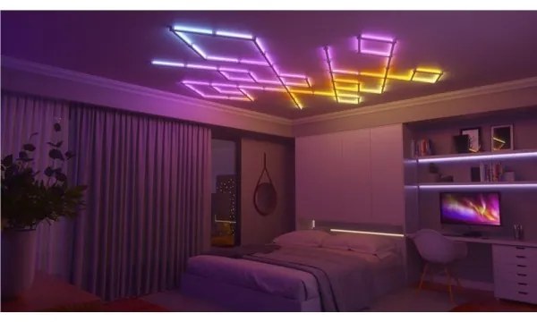 Nanoleaf NL59-K-0002LW-9PK-EU-KÉSZLET 9x LED RGBW Dimmelhető sín LINES 1200-6000K Wi-Fi