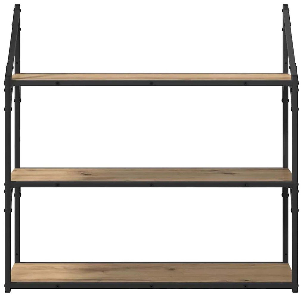 vidaXL Falpolc polcokkal Artisan tölgy 80 x 21 x 78,5 cm Faanyag