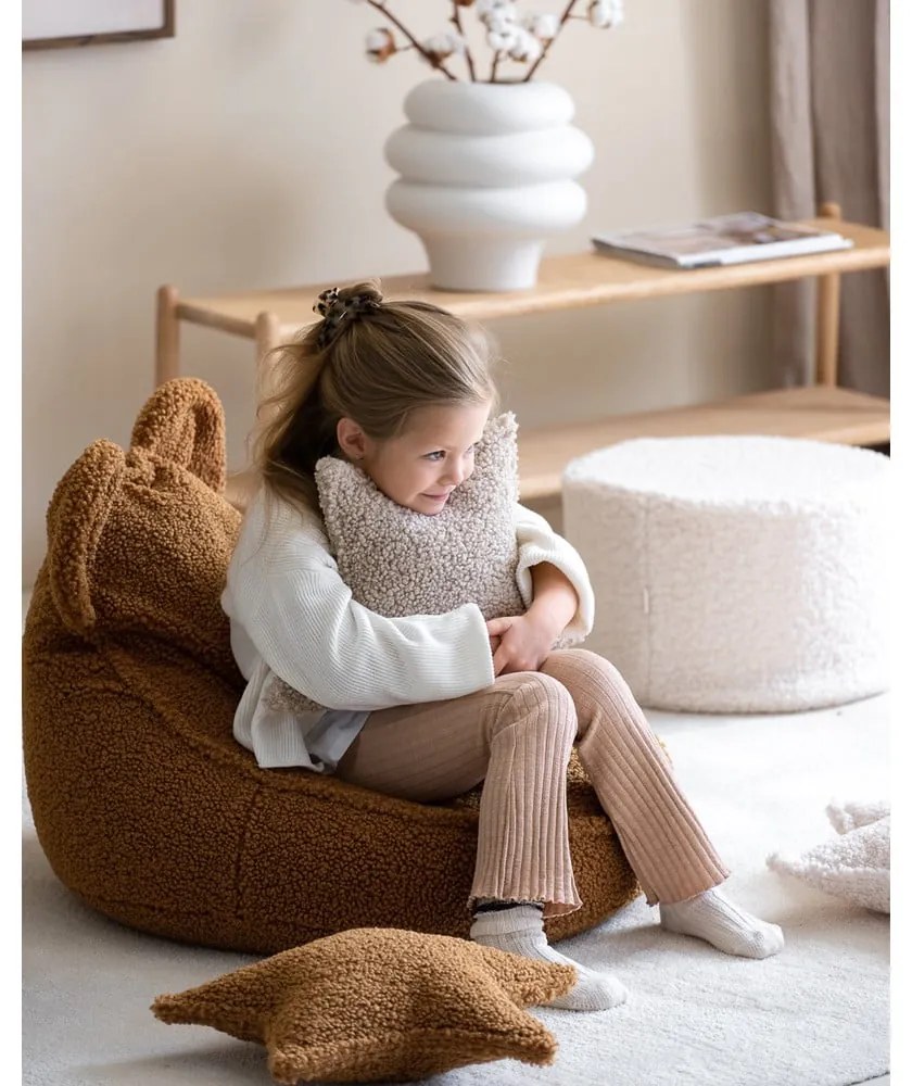Barna buklé gyerek babzsákfotel Bear – Wigiwama