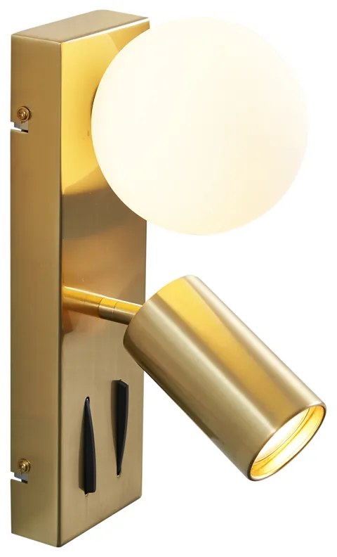Modern, sárgar৩z falikar 2-lámpás, állítható, USB-C porttal - Lesly