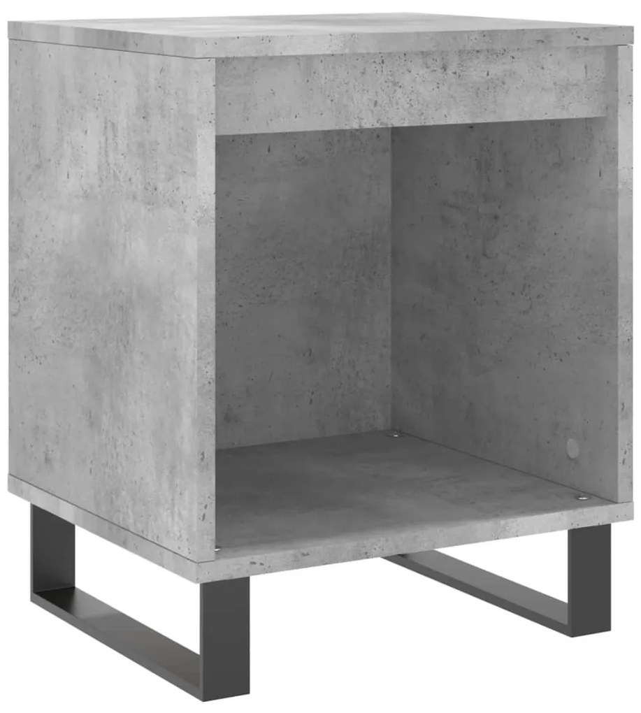2 db betonszürke szerelt fa éjjeliszekrény 40 x 35 x 50 cm