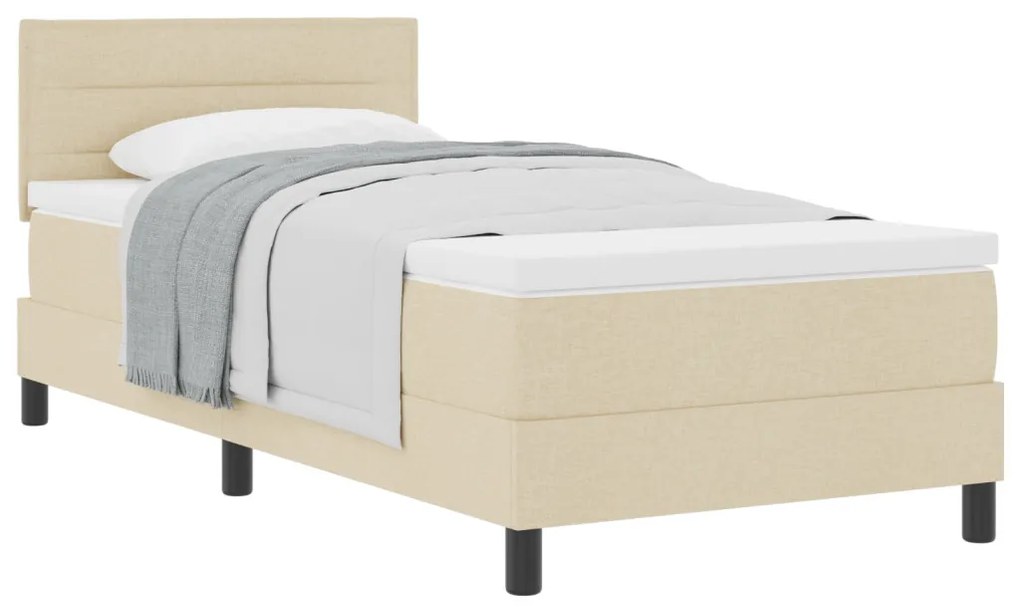 Box Spring Ágy matraccal Bézs 90x200 cm Szövet