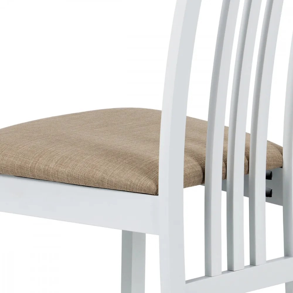 Scaun din lemn masiv de culoare alb Bc-2482
