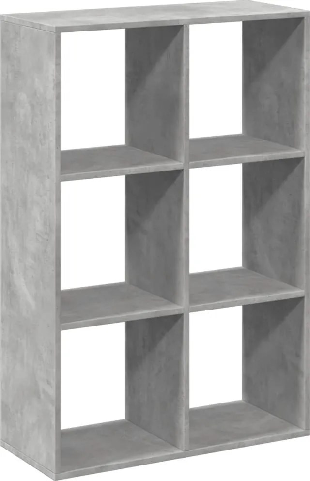 vidaXL betonszürke szerelt fa elválasztó könyvespolc 69,5x29x103,5 cm