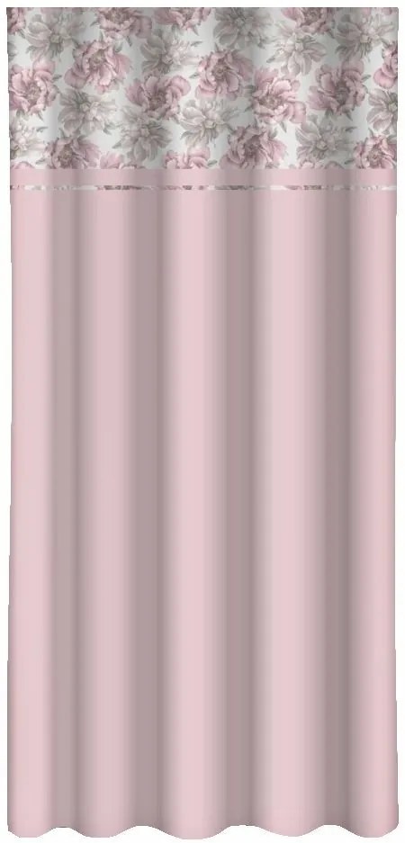 Rózsaszín dekoratív sötétítő függöny rózsaszín pünkösdirózsával Szélesség: 160 cm | Hossza: 270 cm