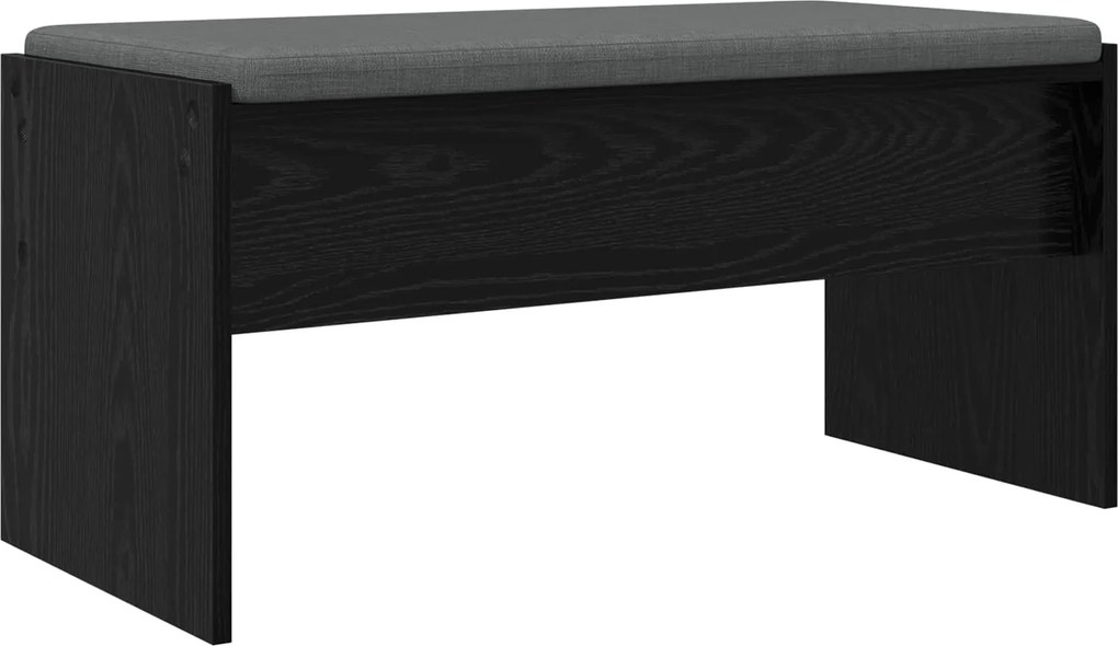 vidaXL Előtér pad párnával Fekete tölgy 83 x 38 x 40 cm