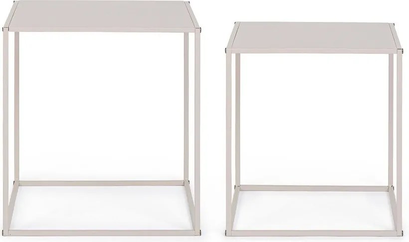 Bézs fém dohányzóasztal szett 2 db-os 38x38 cm Alrik – Yes Everyday