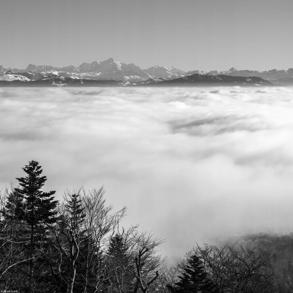 Poszter 30x30cm Alpesi kilátás a felhők felett, Assaf Frank