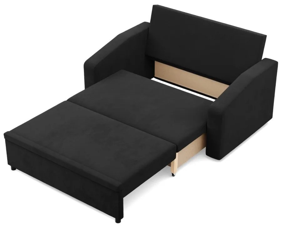 Zeus kanapé, szövet anyag, hab töltet, döntött kartámasz, fekete