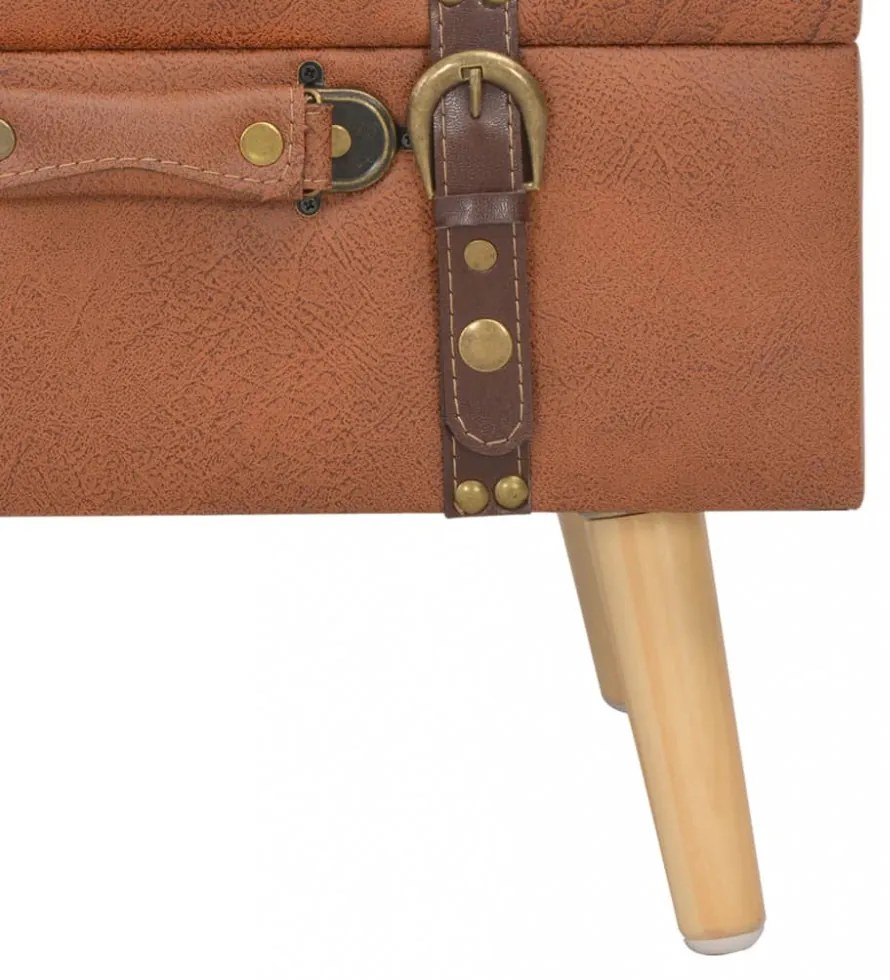 sárgásbarna műbőr tárolóülőke 40 cm