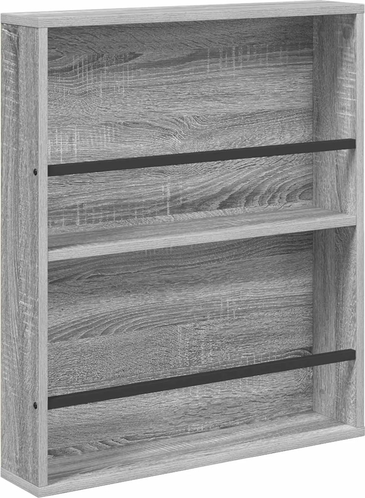 vidaXL Magazin állvány polcokkal Szürke Sonoma 60 x 12 x 70 cm Faanyag