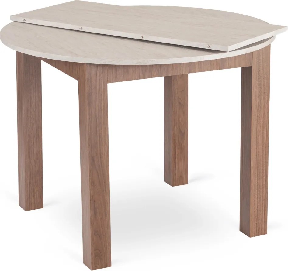 Modern bővíthető étkezőasztal HARRY 102–142 cm travertin dió Nicea