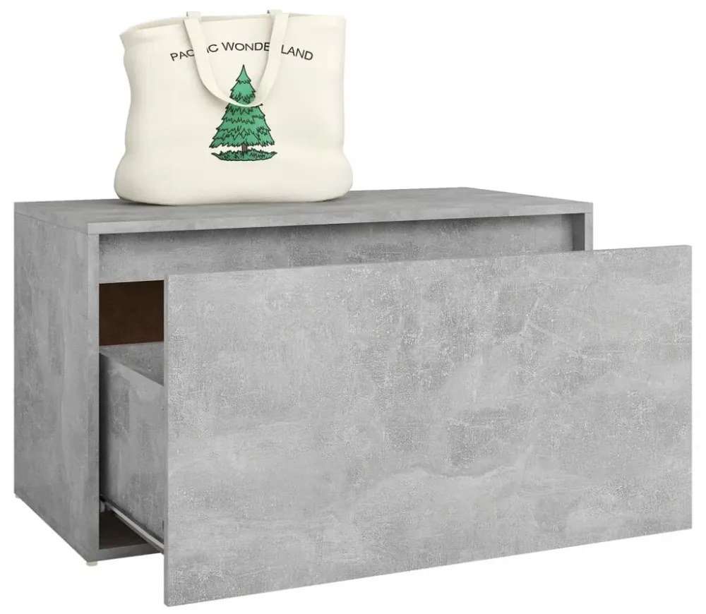 betonszürke szerelt fa előszobapad 80 x 40 x 45 cm
