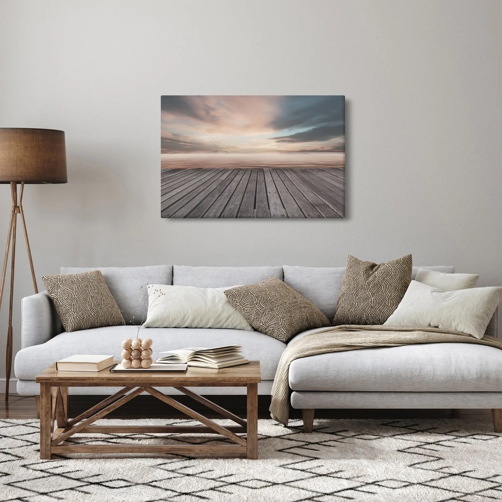 Kép - Móló naplementében (90x60 cm)