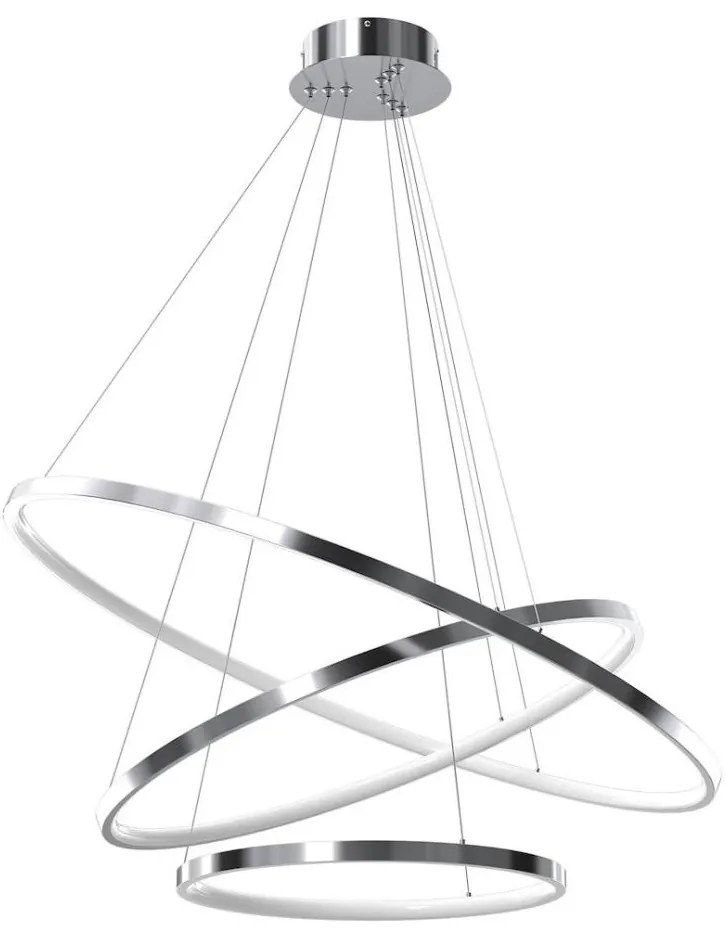 LED Csillár zsinóron HOOP LED/93W/230V átm. 80 cm 4000K fényezett króm