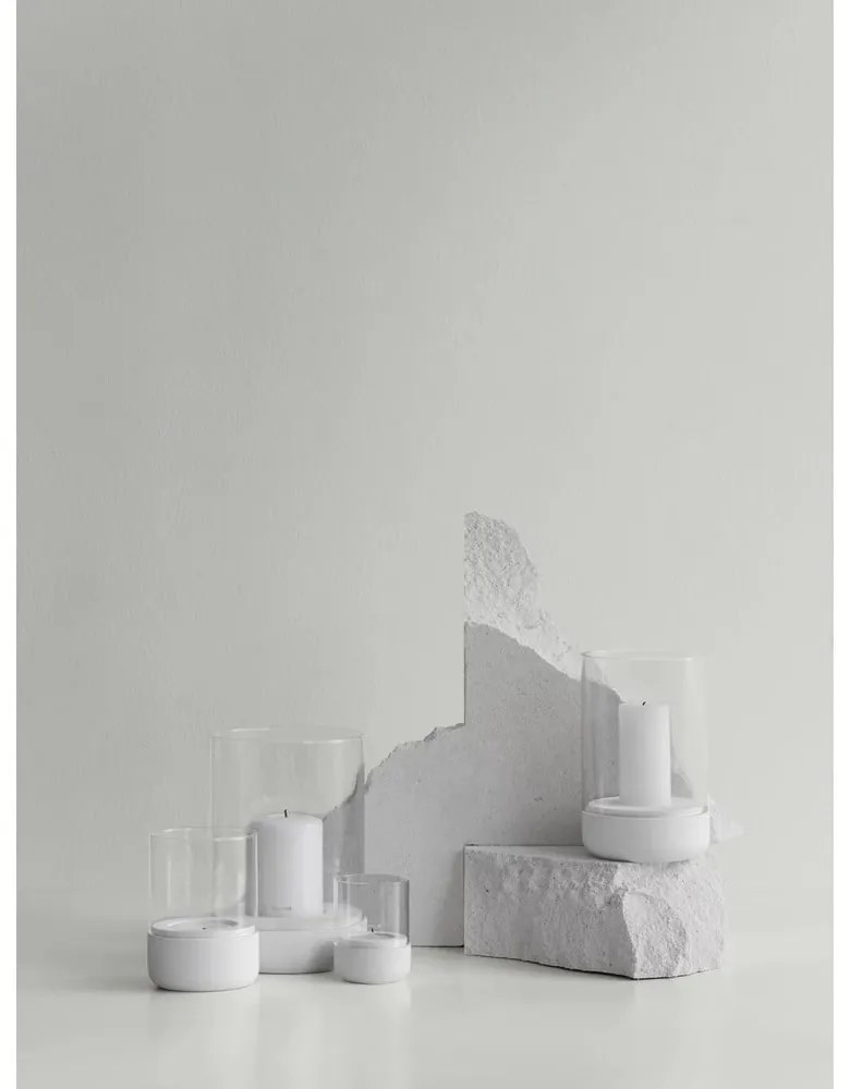 Calma 2 db szürke üveg gyertyatartó beton talpazattal - Blomus