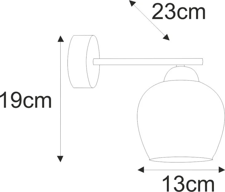 KAJA K-5608 TULA Fekete Színű Fali Lámpa 1xE27 15W IP20