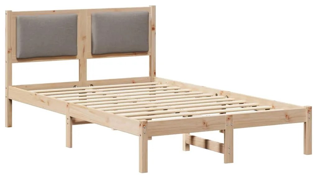 vidaXL Ágykeret fejtámlával Tópszínű 120 x 200 cm Tömör fenyőfa