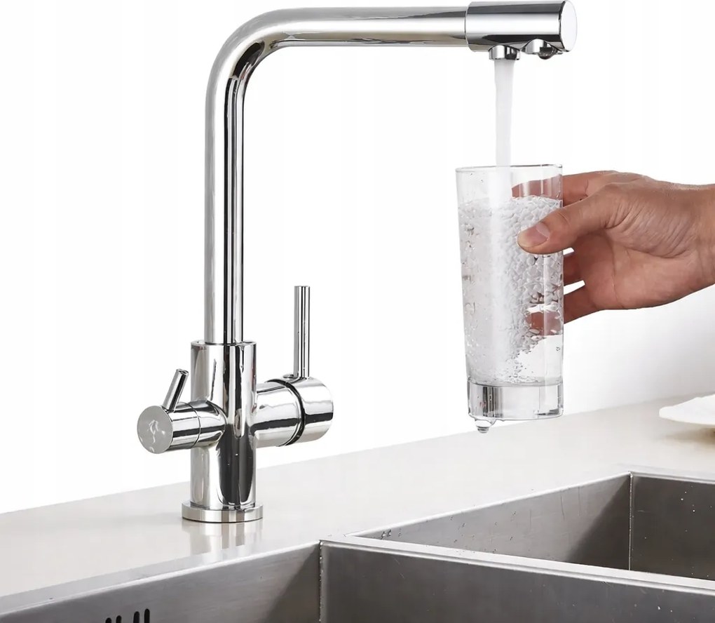 Krunn Konyhai Csaptelep Vízszűrőhöz Háromutas Konyhai csaptelep Króm